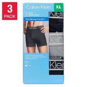 Lot of 2! NEW! Calvin Klein Men's boys Boxer Brief 3-pk black blue X-LARGE! NIB!